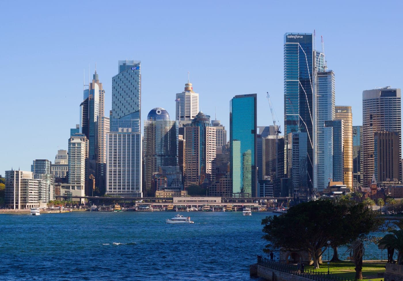 The Sydney CBD skyline seen across the harbour from Circular Quay